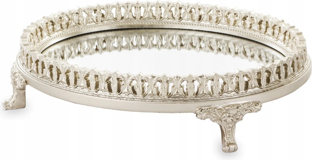 Patera Pezsgő palota dekorációs tálca mart lábakon retro