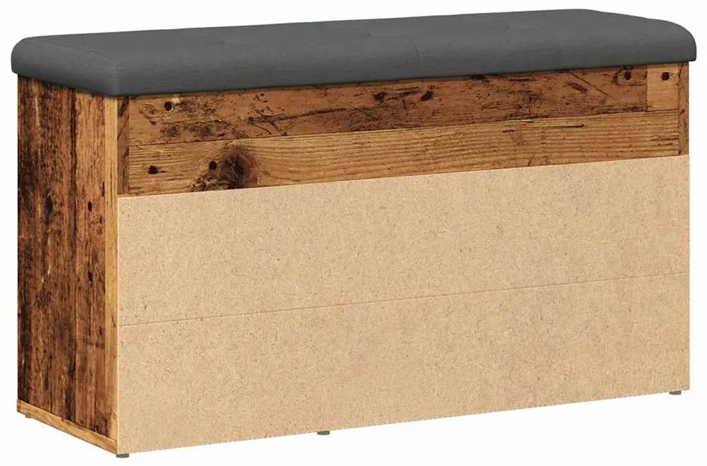 antik fa szerelt fa cipőtároló pad 82x32x45,5 cm