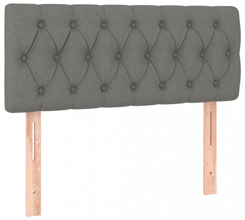 sötétszürke szövet LED-es fejtámla 90 x 7 x 78/88 cm