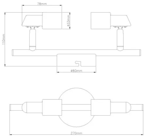 Globo 57385-2 - LED Spotlámpa KINLEY 2xGU10/3W/230V