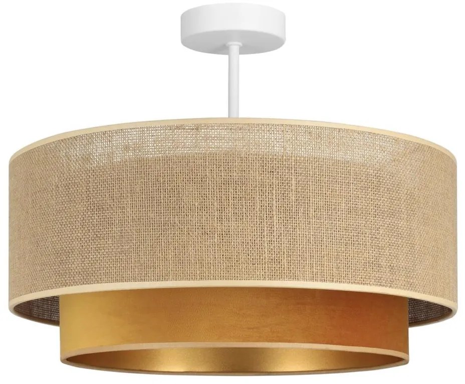 Plafonra szerelhető csillár SARTA 1xE27/60W/230V réz/juta