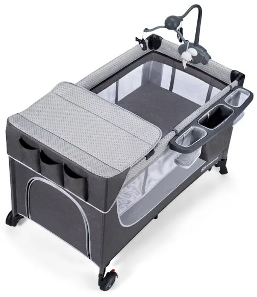 KINDERKRAFT - Utazó kiságy LEODY ezüst