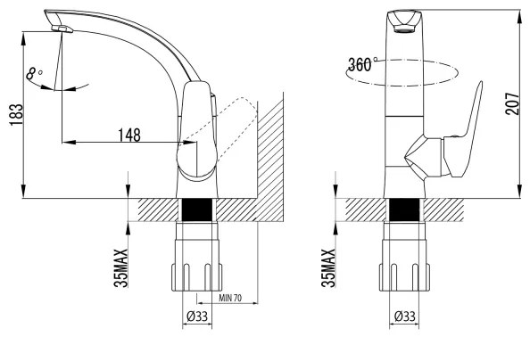 Sapho - Mosdócsaptelep SOLITER 18 cm, magasfényű króm