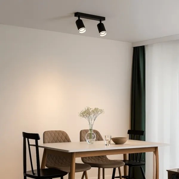 PIPE spotlámpa 2xGU10/10W/230V fekete