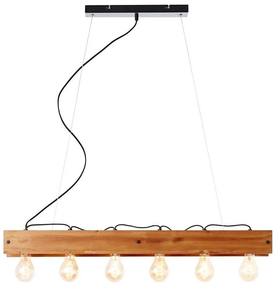 Brilliant - Csillár zsinóron CALANDRA 6xE27/42W/230V fenyő
