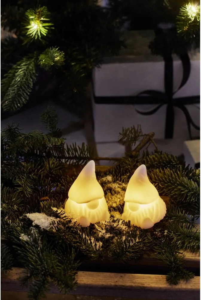 Fehér elemmel működő fénydekoráció készlet 2 db-os Coco – Sirius