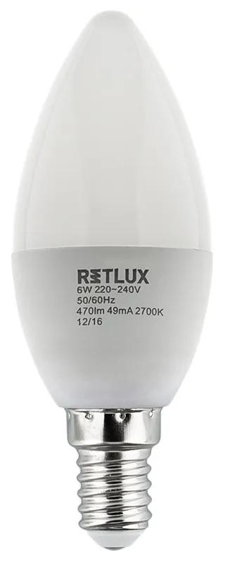 Retlux RLL 259 C35 E14 6W WW LED izzó (meleg fehér 2700K)