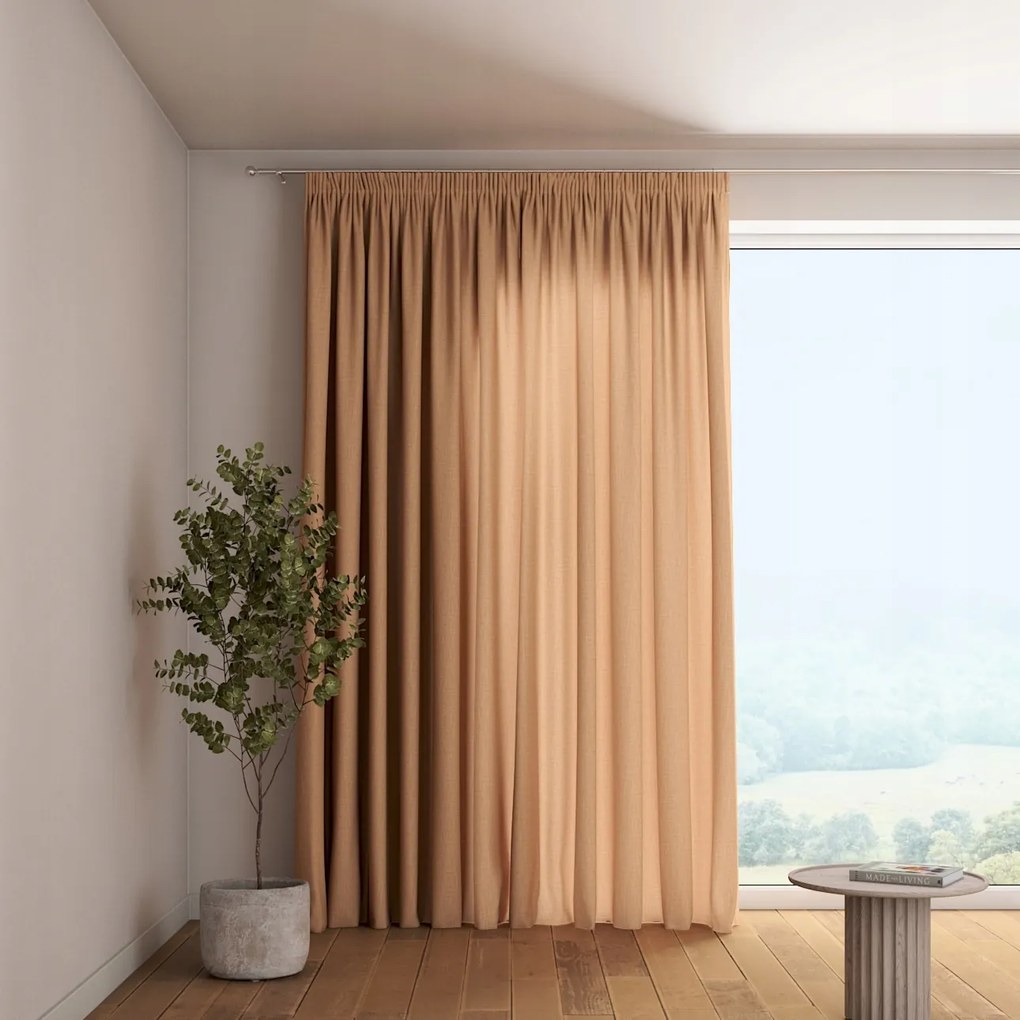 Függöny ráncoló szalaggal 1 db 130x245cm barna