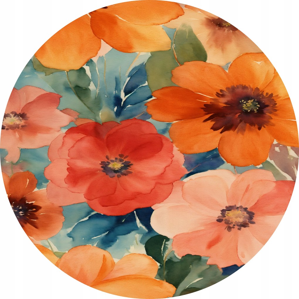 Tányéralátét 4 db Színes virágok akvarell