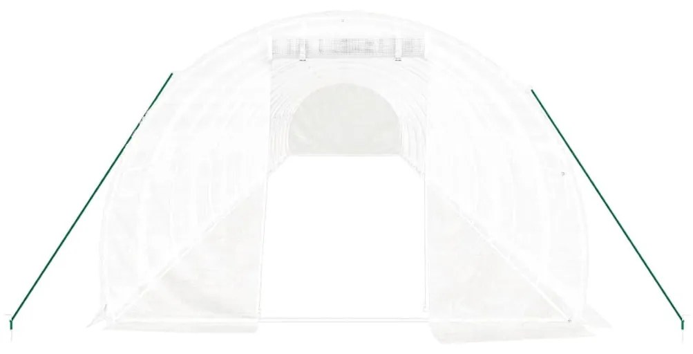 fehér acélvázas melegház 48 m² 16 x 3 x 2 m