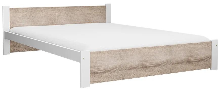 IKAROS ágy 120 x 200 cm, fehér/sonoma tölgy Ágyrács: Léces ágyrács, Matrac: Deluxe 10 cm matrac