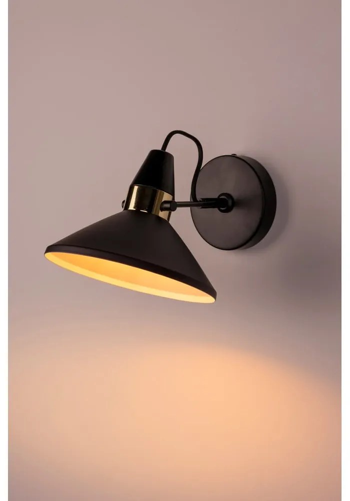 Fekete fali lámpa Jona – White Label