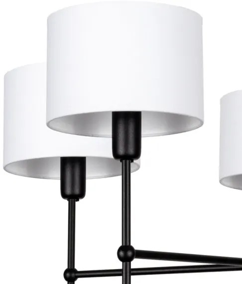 Rúdon függő csillár MADELA 5xE14/40W/230V fehér/fekete