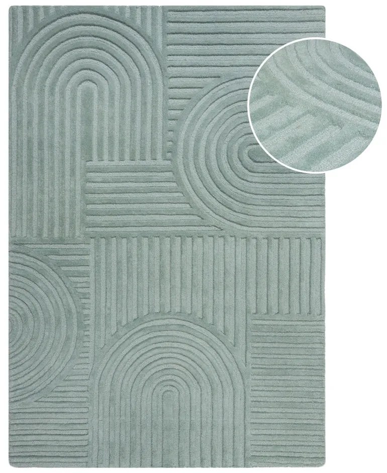 Zen Garden türkiz gyapjú szőnyeg, 160 x 230 cm - Flair Rugs