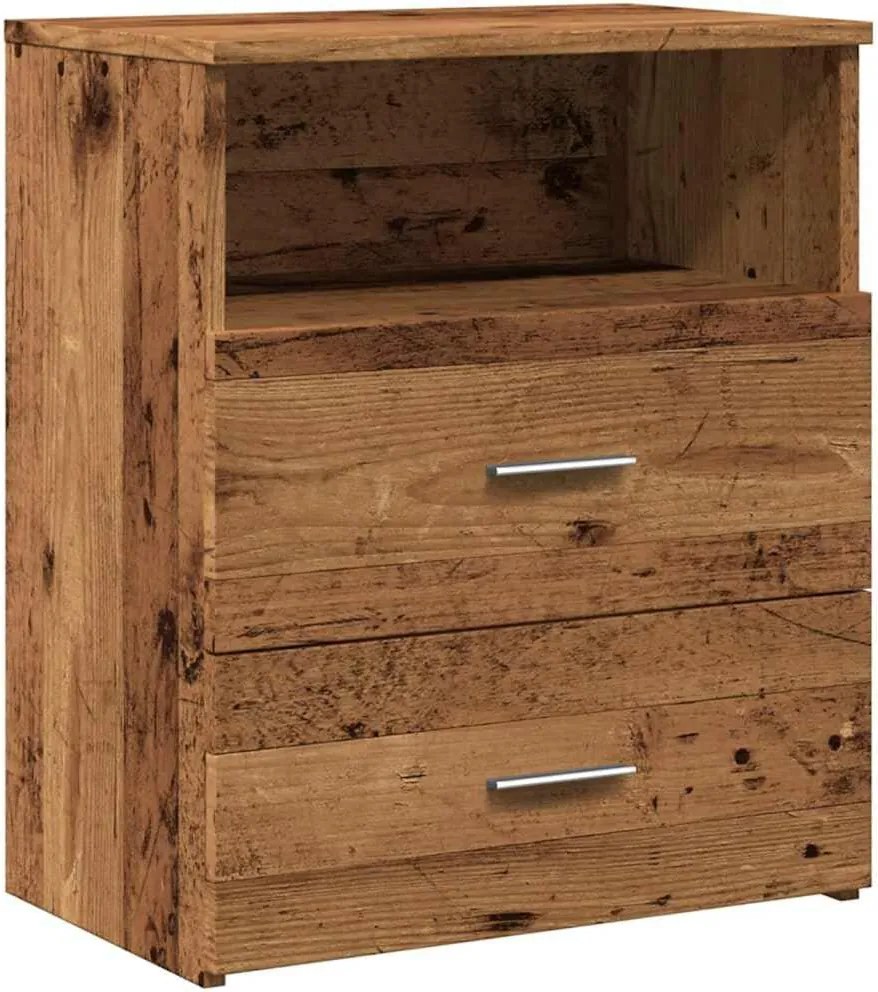 vidaXL antik fa színű szerelt fa éjjeliszekrény 50 x 32 x 60 cm