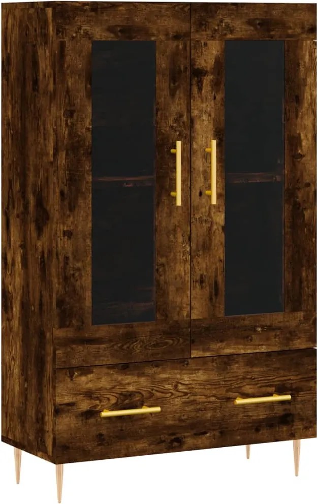 vidaXL füstös tölgy színű szerelt fa magasszekrény 69,5 x 31 x 115 cm