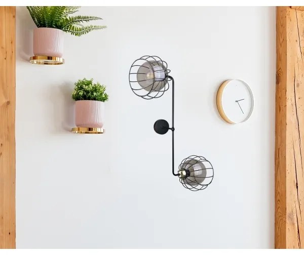 Fali lámpa SOLO BLACK 2xE27/60W/230V fekete/arany