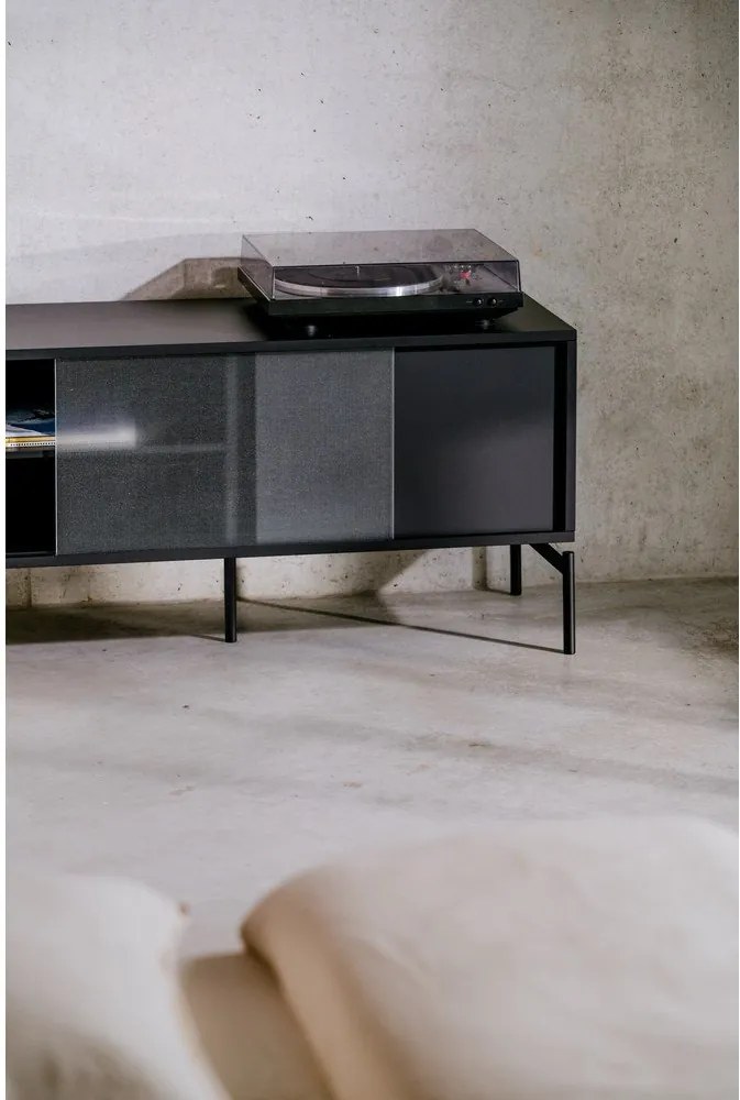 Fekete TV-állvány 116x55x42 cm Met Mini – noo.ma