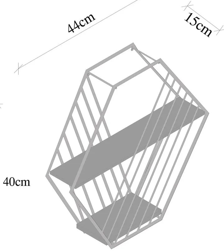 Barna többszintes lucfenyő fali polc 44 cm Liliales – Kalune Design