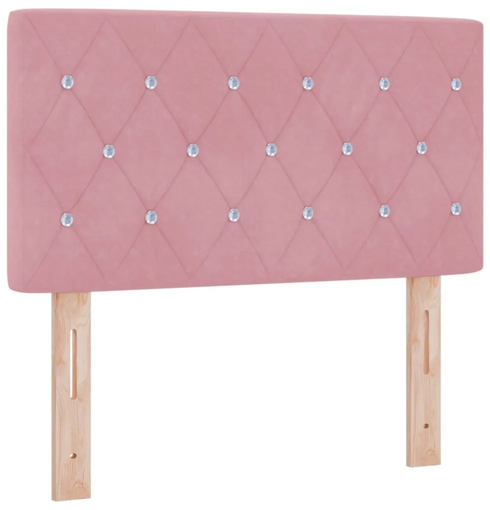 Fejtámla Kristálygombos Rózsaszín 80 cm Bársony