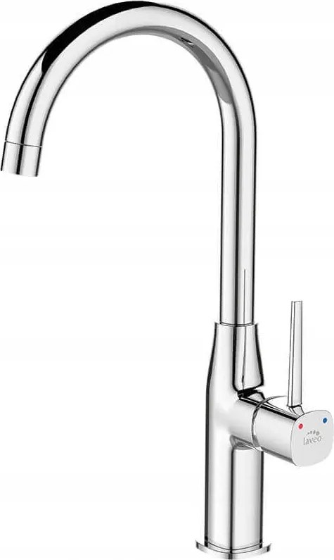Konyhai Csaptelep Álló Magas Kifolyócső Króm Laveo Doboz