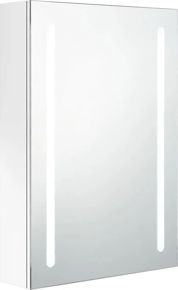 vidaXL fényes fehér LED-es tükrös fürdőszobaszekrény 50 x 13 x 70 cm