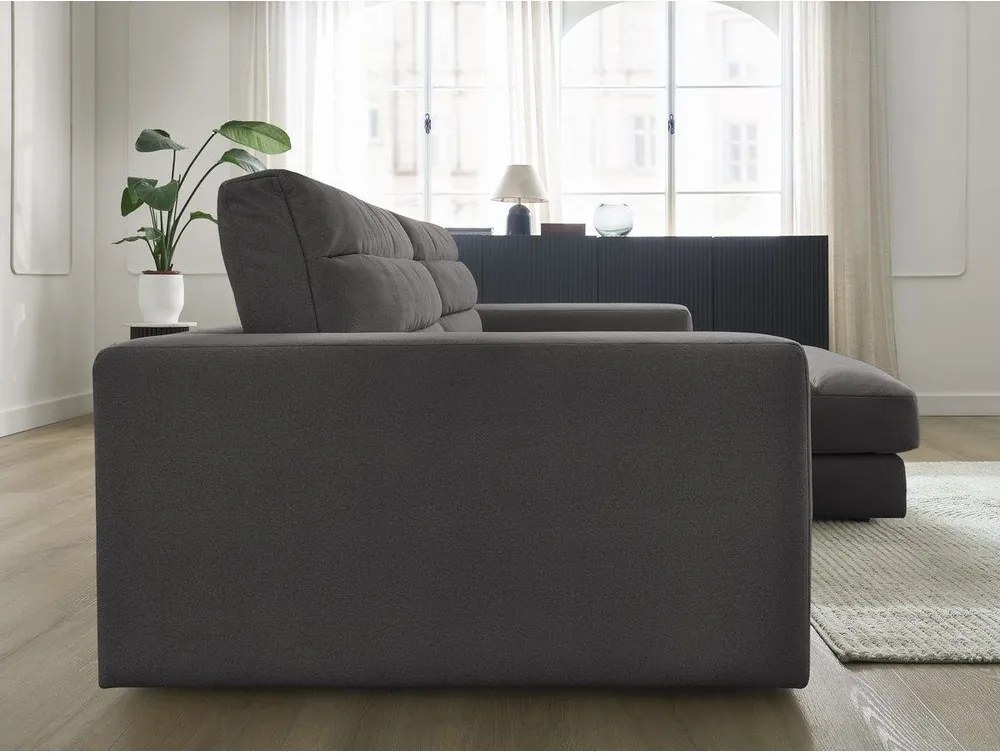 Antracitszürke bársony sarokkanapé (jobb oldali-heverő résszel) Sierra – Bobochic Paris