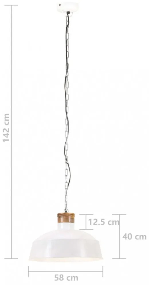 fehér ipari függőlámpa 58 cm E27