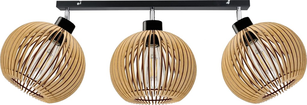 Lámpa plafon csillár mozgatható mennyezet lámpabúra fa 3