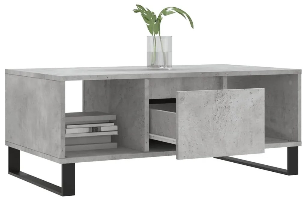 Betonszürke szerelt fa dohányzóasztal 90x50x36,5 cm