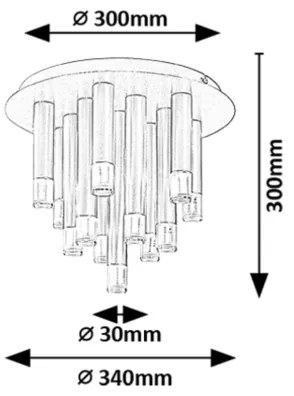 Rabalux 71355 - RAMIRA mennyezeti lámpa 13xG9/5W/230V aranyszínű