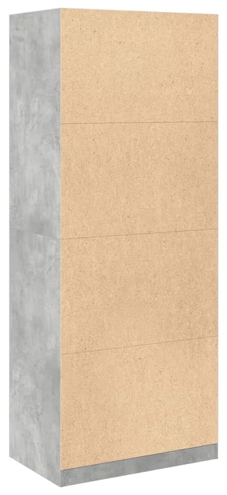 betonszürke szerelt fa ruhásszekrény 80 x 50 x 200 cm