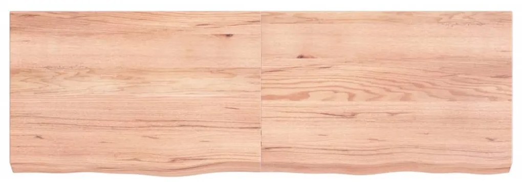 világosbarna kezelt tömör tölgyfa fali polc 120 x 40 x (2-6) cm