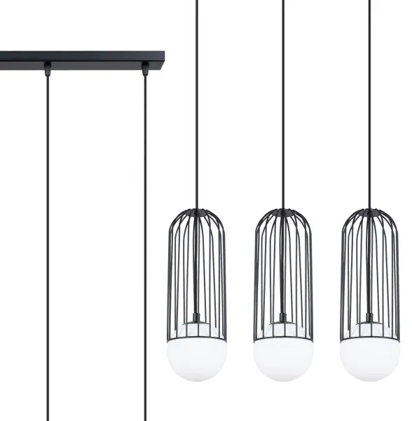 Sollux SL.1334 - Csillár zsinóron BRINA 3xG9/8W/230V fekete