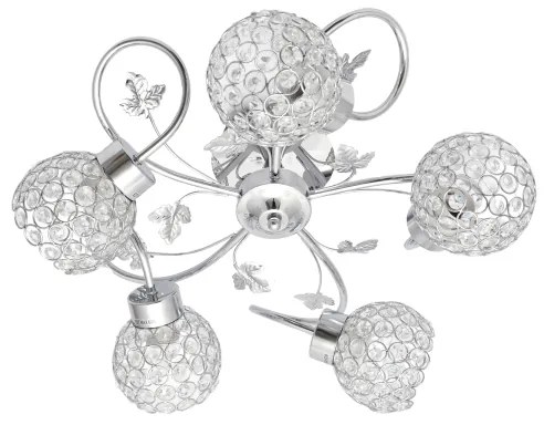 Felületre szerelhető csillár SOPHIA 5xE27/15W/230V fényezett króm/átlátszó