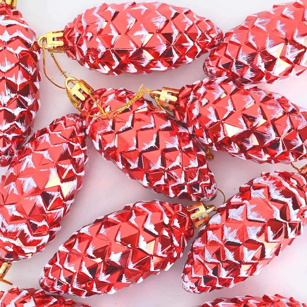 Karácsonyi tobozlabda 40 pcs Piros