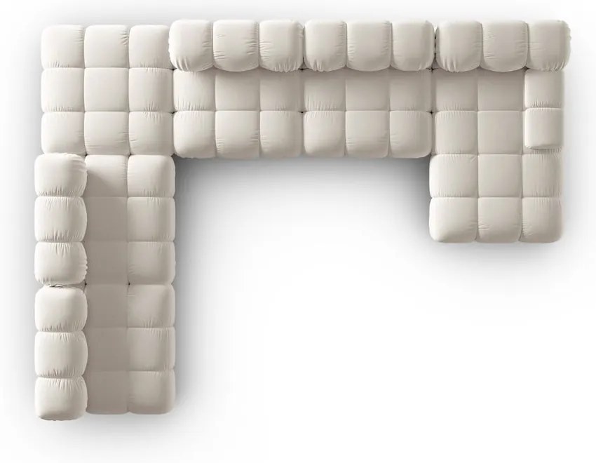 Bézs bársony moduláris sarokkanapé (bal oldali-U alakú) Bellis – Micadoni