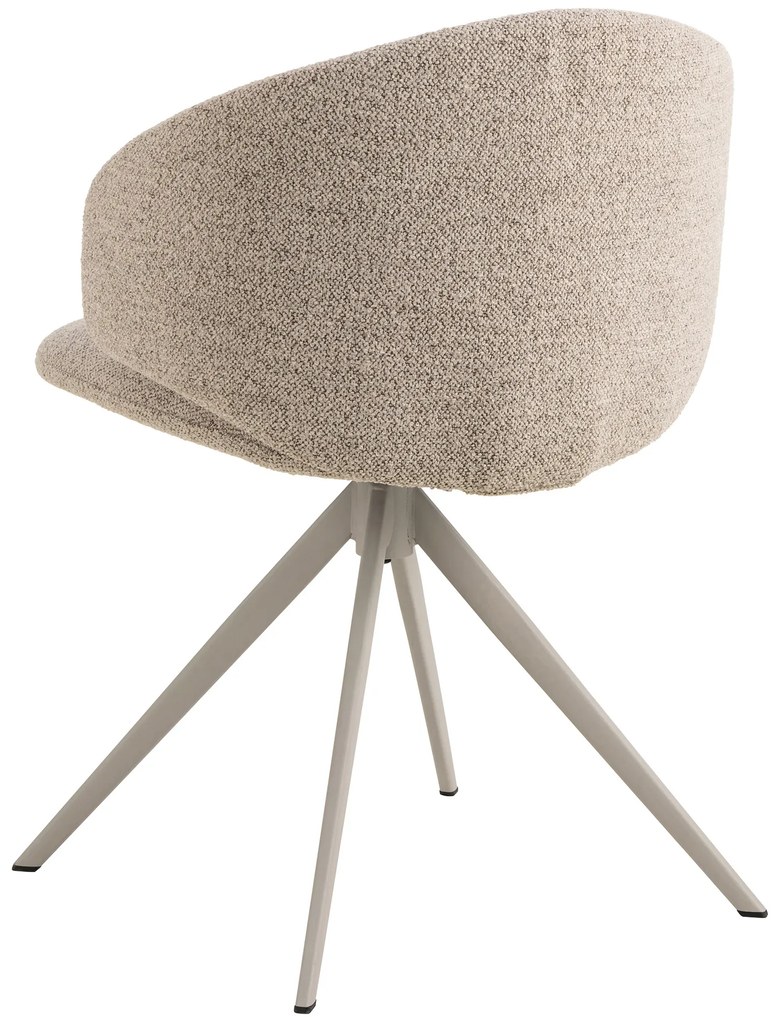 MAZZONI EXPORT NELA Bézs Latte (Monza 60 szövet)/bézs lábak - MODERN BOUCLÉ KÁRPITOZOTT FORGÓSZÉK BOHO STÍLUSÚ NAPPALIBA/ÉTKEZŐBE/IRODÁBA