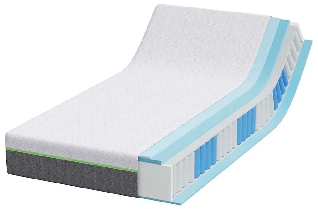 Matrac Fehér és Szürke 90 x 200 cm Zsebmátrac