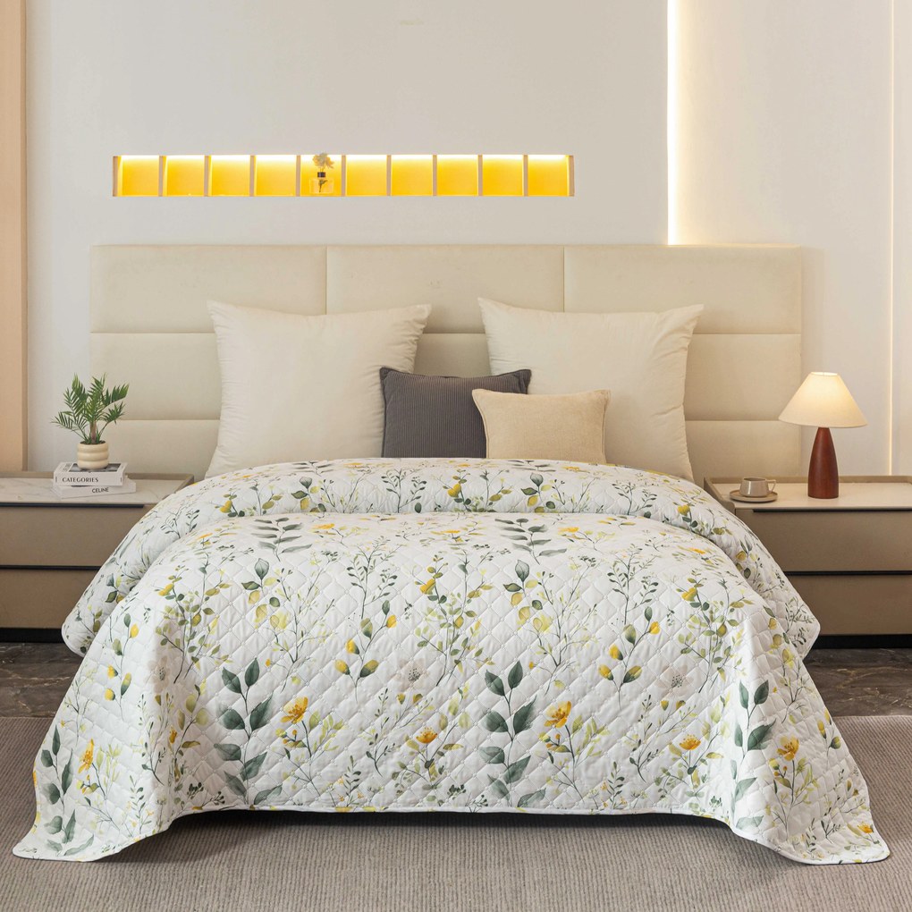 Ágytakaró CITRUS GARDEN, fehér Méret: 220 x 240 cm