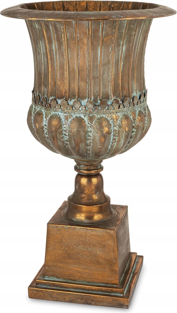 Retro váza kaspó fém arany csésze kehely arany öregített