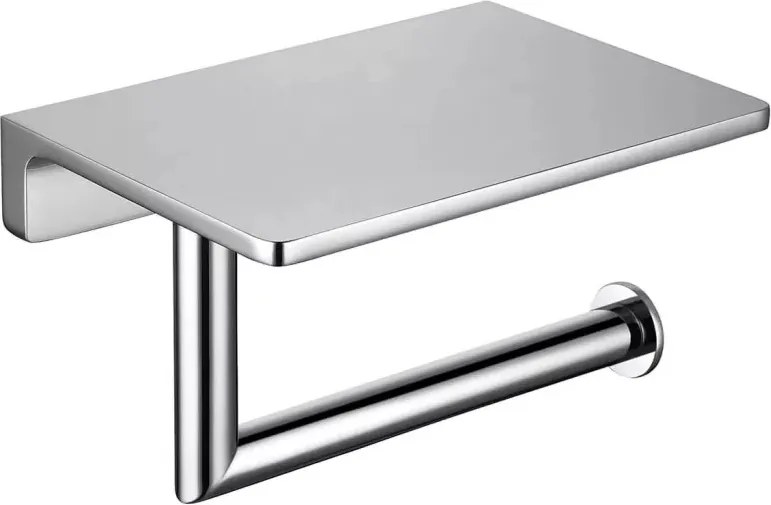 AREZZO design RONO WC papír tartó polccal, króm