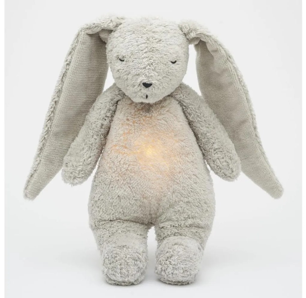 Moonie - Snuggle buddy dallammal és világítással nyuszi 2.0 organic szürke
