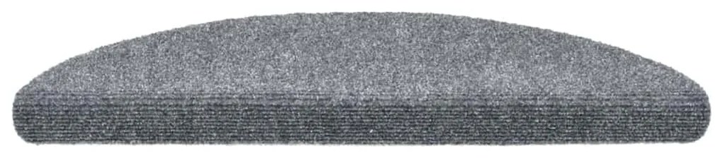 20 db öntapadós lépcsőszőnyeg, 56 x 17 x 3 cm, világosszürke, félkör alakú