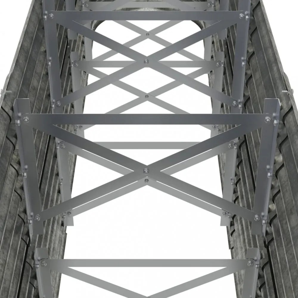 ezüstszínű horganyzott acél kerti magaságyás 224x40x68 cm