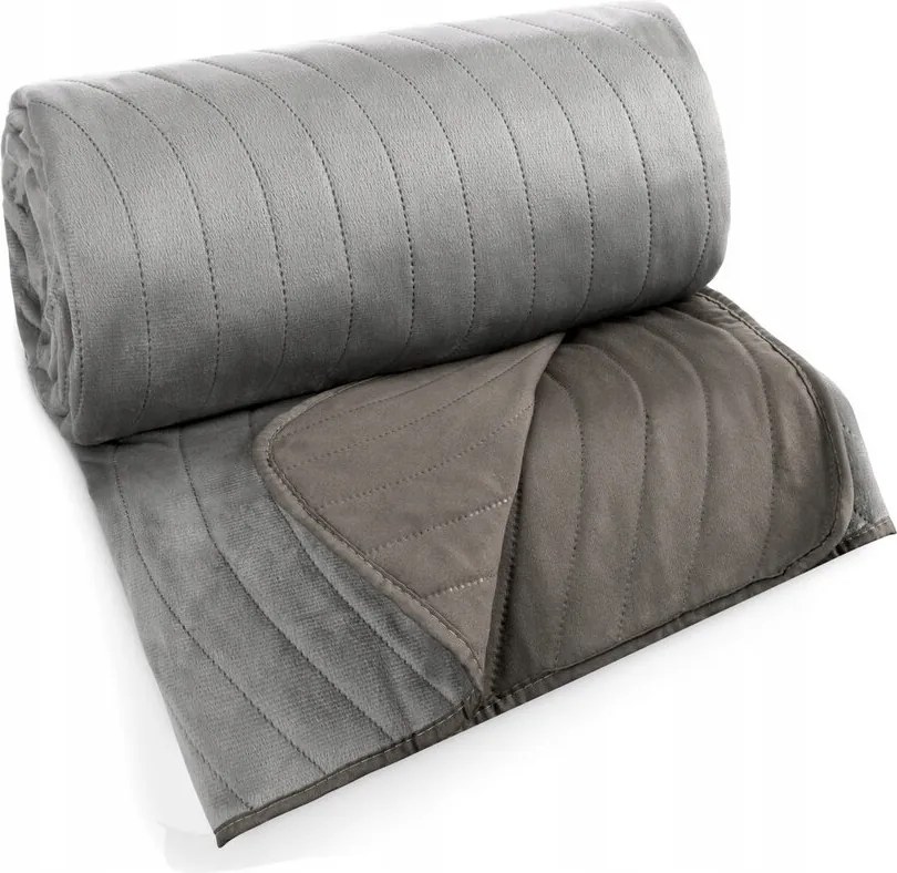 Dekoratív ágytakaró LUIZ10 200x220 ezüst, hullámmintás