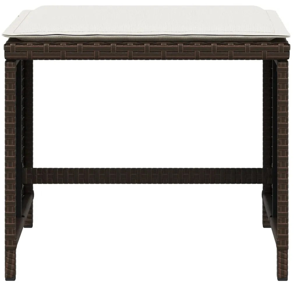 4 db barna polyrattan kerti szék párnával 41 x 41 x 36 cm