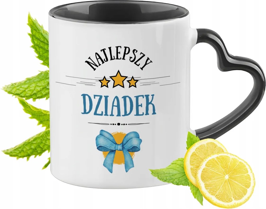 Nagypapa Bögre Fekete Szív Alakú Füllel Ajándék Nyomtatott