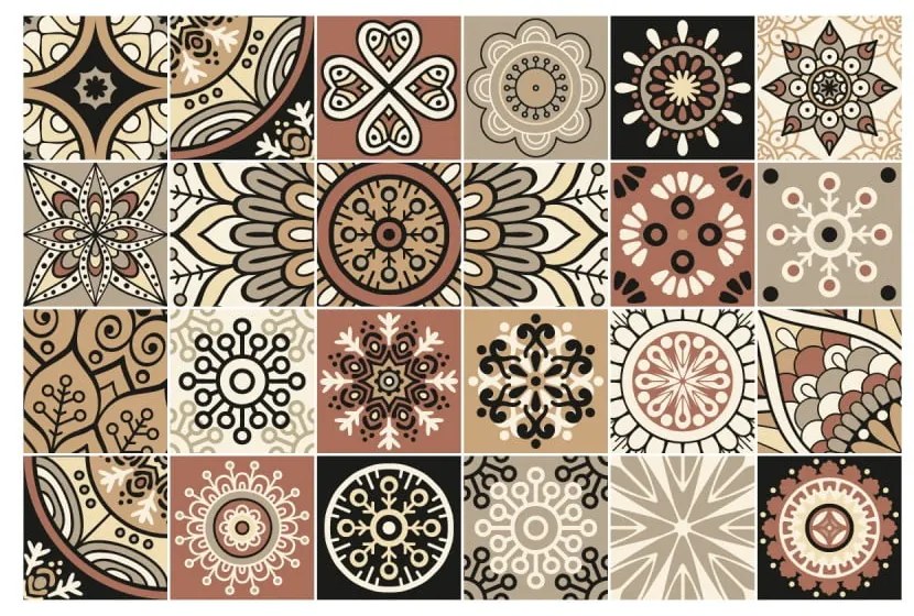Wall Stickers Tiles Piura 24 db-os falmatrica szett, 10 x 10 cm - Ambiance