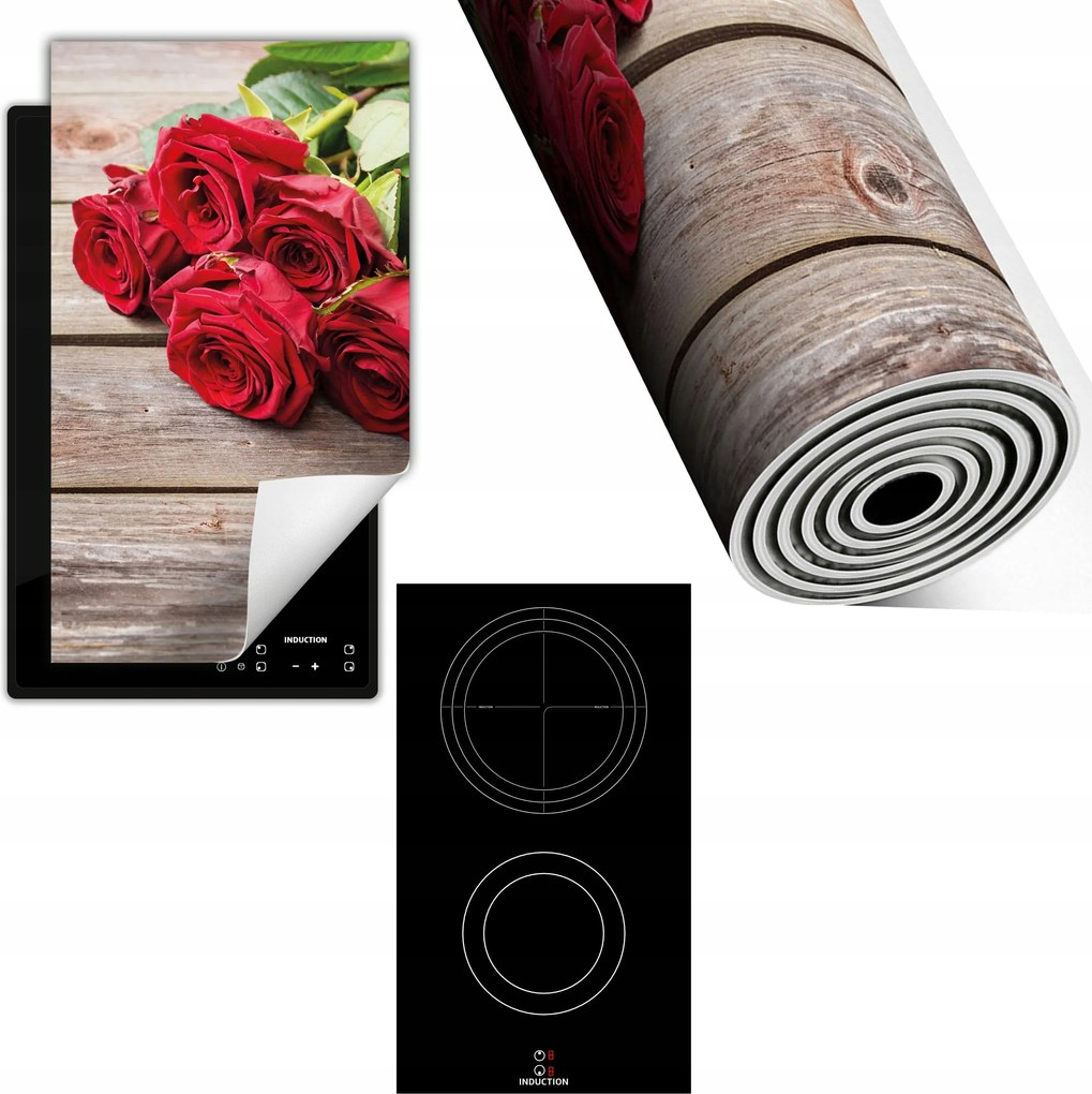 Indukciós Védőszőnyeg Konyhapult 30x52 Rózsa fa